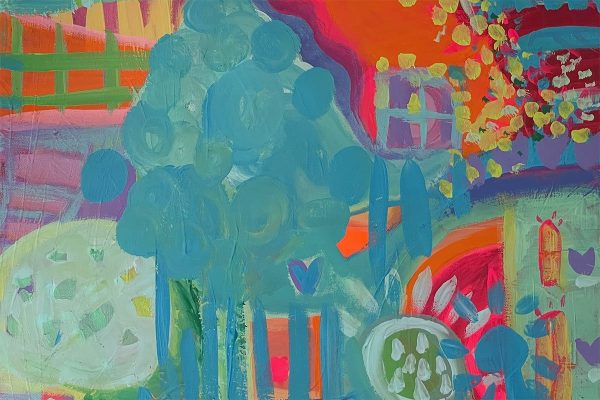 Photo of a painting by Australian artist Claire Phillips titled Bright Sunshiny Day