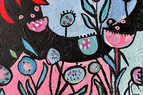 Photo of an Acrylic painting on canvas by Australian artist Claire Phillips titled Moon Lit
